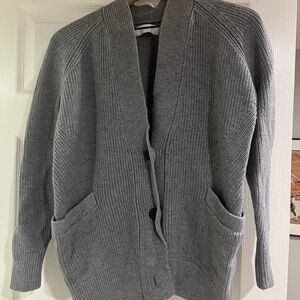Everlane Gray Oversized Cardigan Sweater